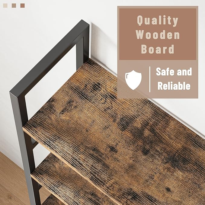 INNOD 70x70 Triple 5 Tier Book Shelf, Large Wooden Bookcase