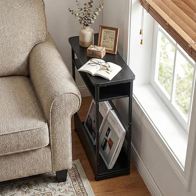 Narrow Side Table, 3-Tier Slim End Table