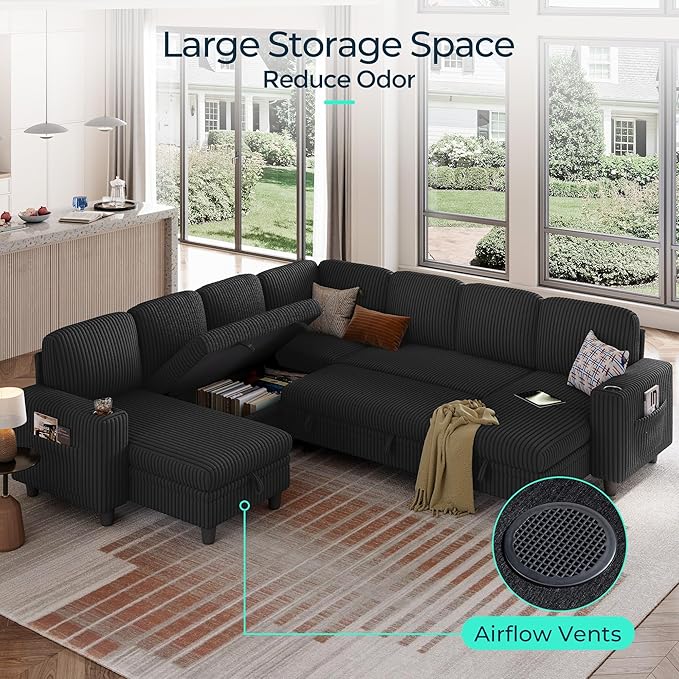 LINSY HOME Sectional Sleeper Sofa