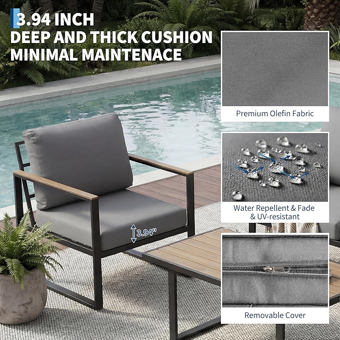 GarveeLife 4 Piece Outdoor Patio Furniture Set