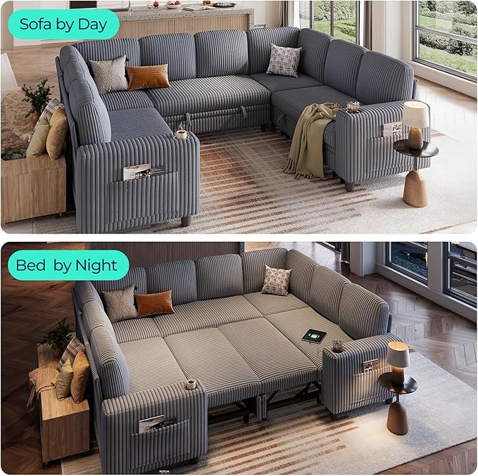 LINSY HOME Sectional Sleeper Sofa