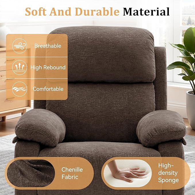 Korser Recliner Chair, 360 Swivel Rocker Chair