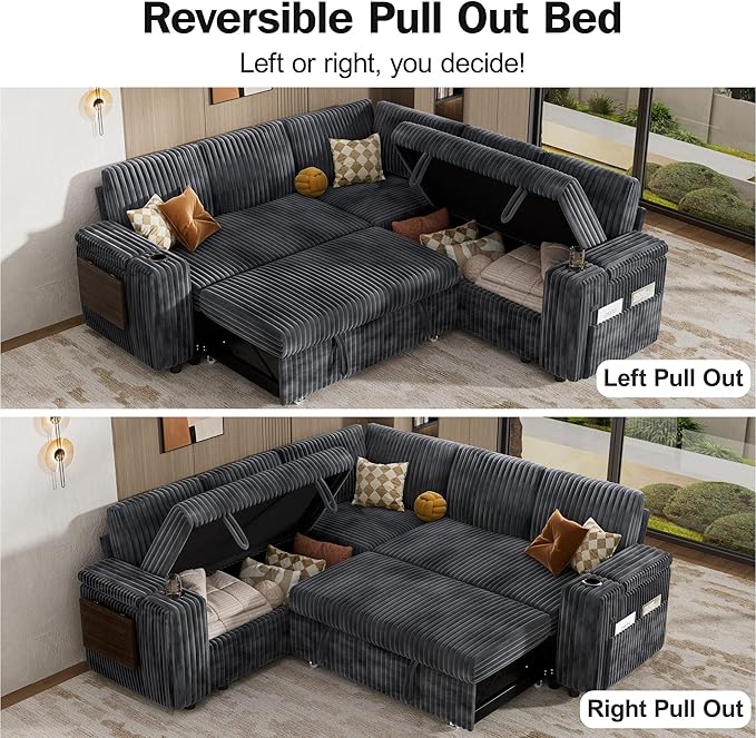 Vipbear 86" Modular Sectional Sleeper Sofa