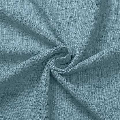 Tollpiz Linen Tier Curtains Rod Pocket Semi Sheer Short Kitchen Curtain Half Burlap Light Filtering Thick Linen Drape for Bathroom, 30 x 30 inches Long, Dusty Blue, Set of 2 Panels