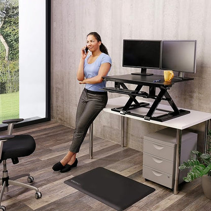 Ergotron – WorkFit-TX Standing Desk Converter, Dual Monitor Sit Stand Ergonomic Desk Riser for Tabletops – 32 Inch Width, Black