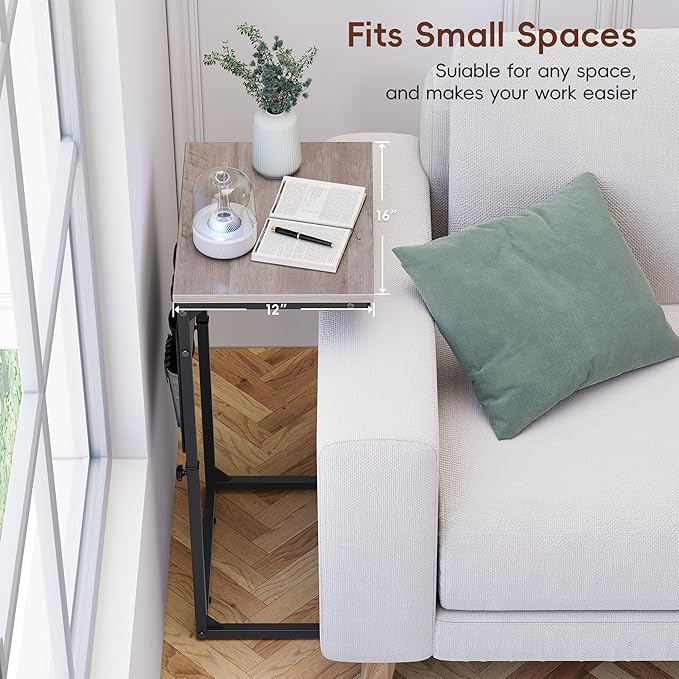 Vagusicc C-Shaped End Table