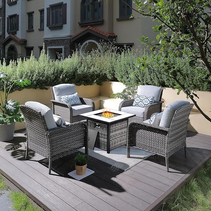 ovios 5-Piece Patio Furniture Set, Outdoor Wicker Sofa