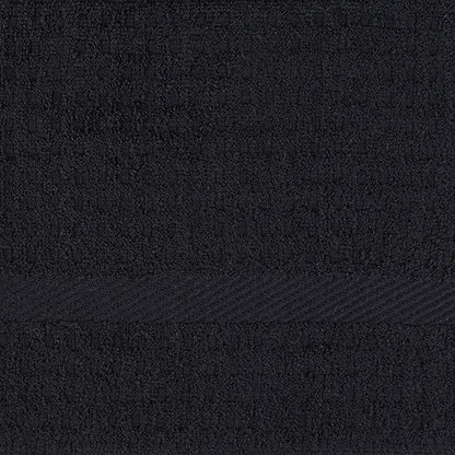 DII Basic Terry Collection Waffle Dishtowel Set, Solid Black, 4 Piece