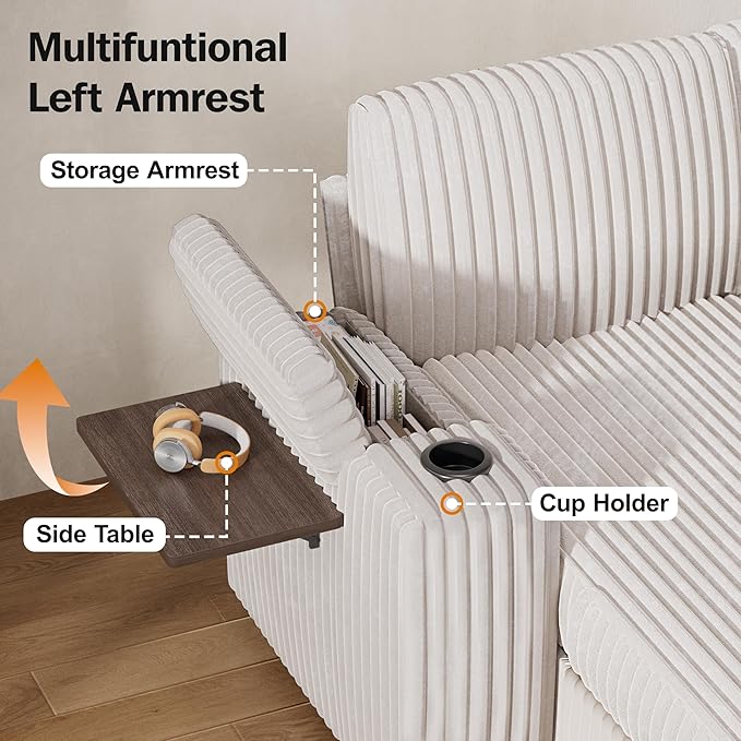 Vipbear 86" Modular Sectional Sleeper Sofa