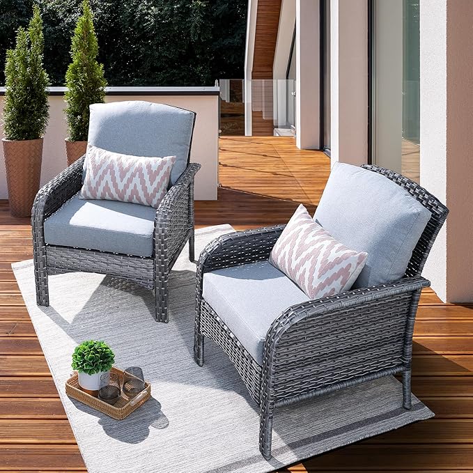 ovios 2-Piece Patio Furniture Set, Outdoor Wicker Sofa