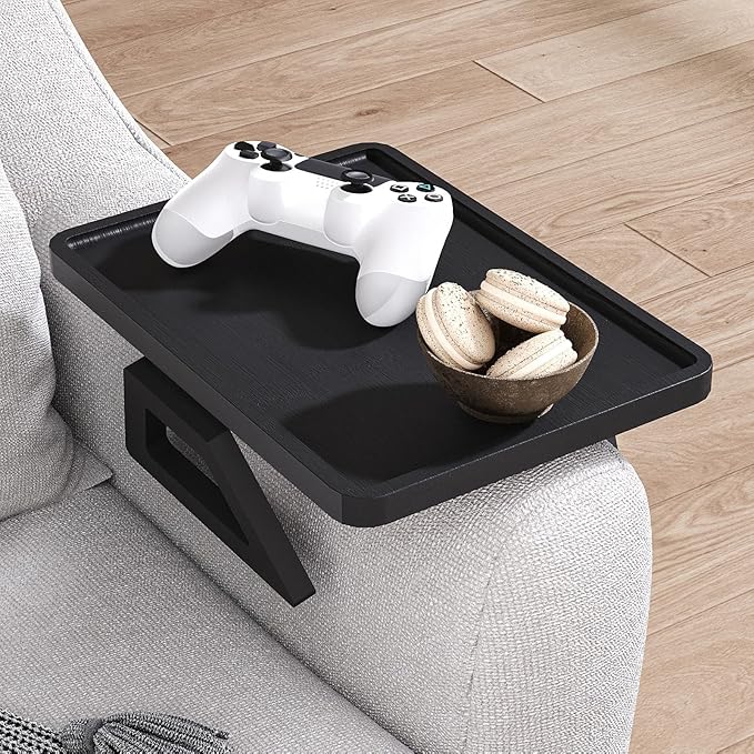 Couch Arm Tray, Bamboo Folding Sofa Tray, Sofa Armrest Trays Clip-On Couch Desk