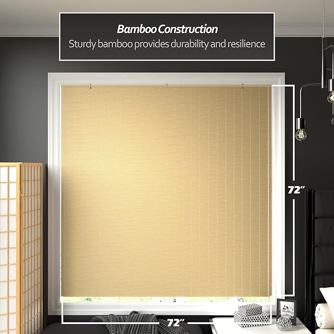 Red Lantern Bamboo Cordless Window Shade