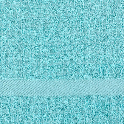 DII Basic Terry Collection Waffle Dishtowel Set, Solid Aqua, 4 Piece