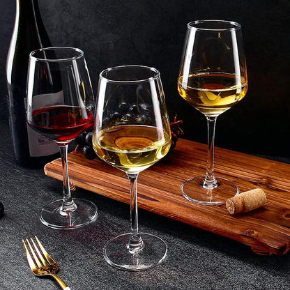 SHYRC Wine Glasses Set of 6, 12oz Clear Red/White Wine Glasses, Long Stem Glasses for Party, Wedding and Home
