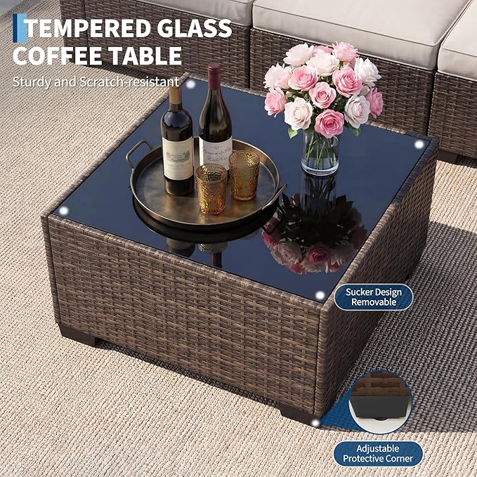 7-Piece Outdoor Sectional Furniture Set, Patio Furniture Sets