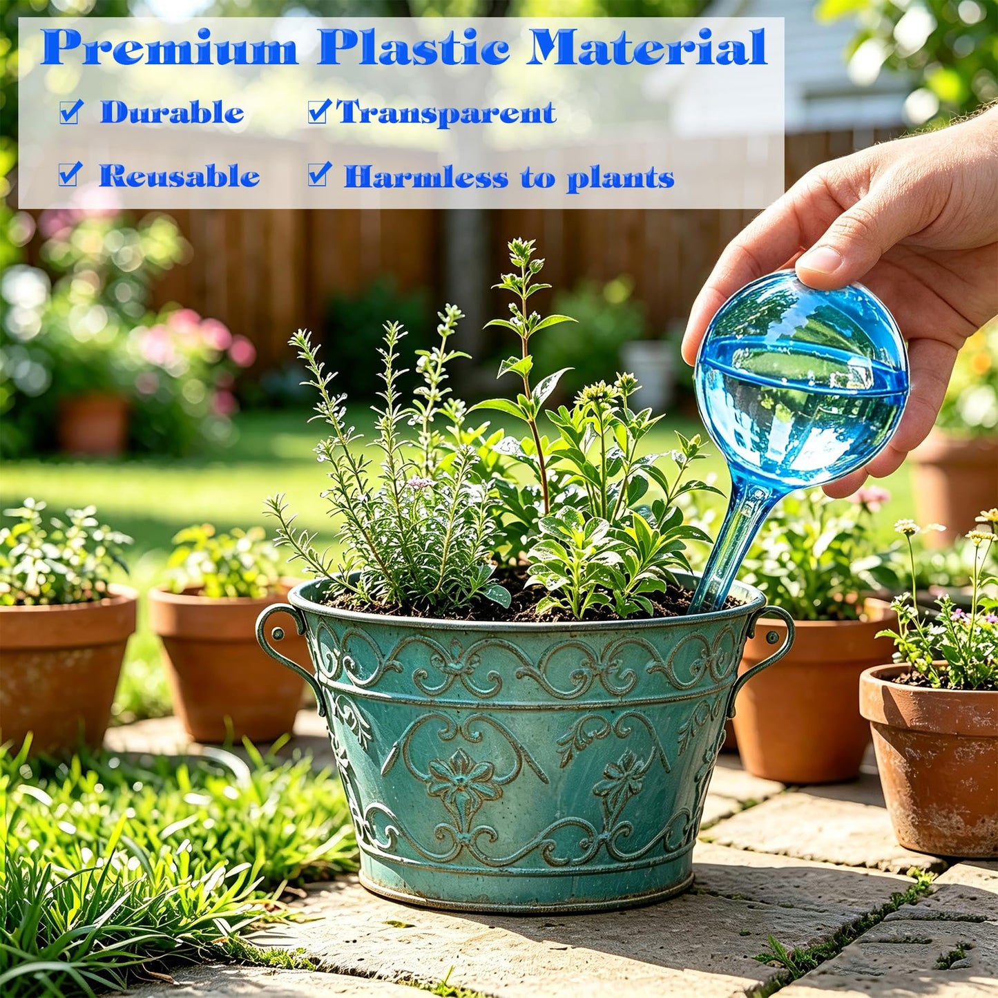 Large 12pcs Plant Watering Globes - Automatic Plant Watering Bulbs for Indoor & Outdoor Potted Plants, Durable Plastic Garden Watering Devices