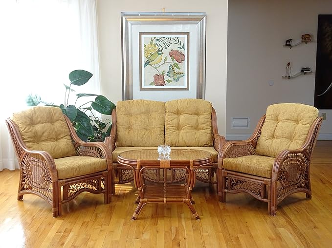 Malibu Lounge Loveseat Sofa Natural Rattan Wicker Handmade Design