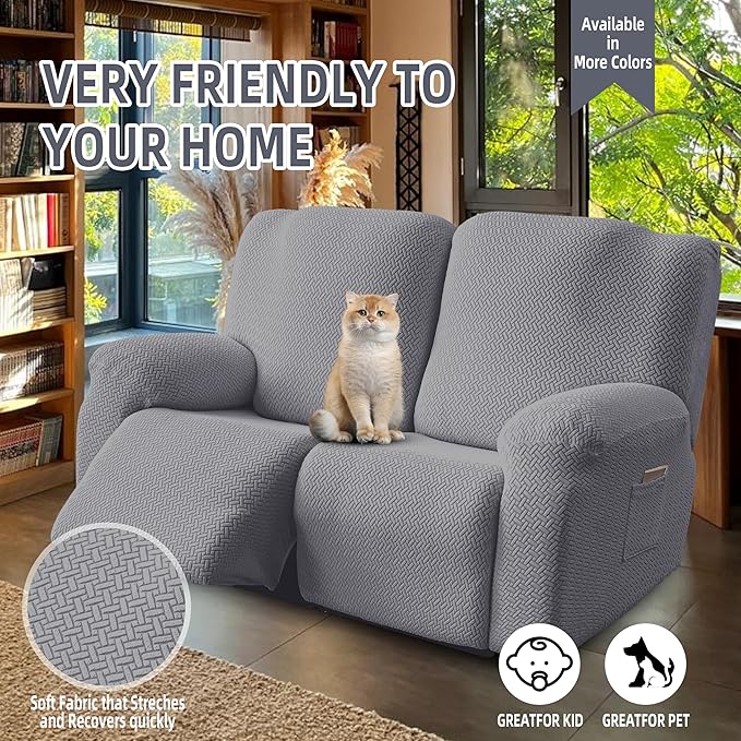 Genina Recliner Loveseat Cover Stretch Couch Covers Sofa slipcover
