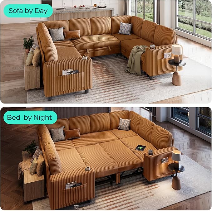 LINSY HOME Sectional Sleeper Sofa