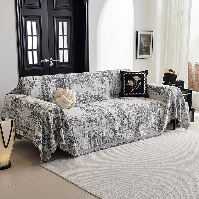 MYSKY HOME Couch Cover for Sectional Sofa Set Abstract Geometric Furniture Sofa