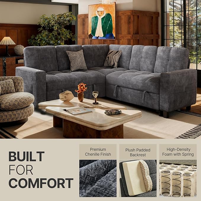 Marsail 84.6" Sectional Sleeper Sofa