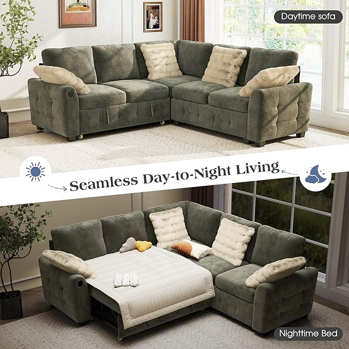 Ihanherry L-Shaped Sectional Sofa Bed