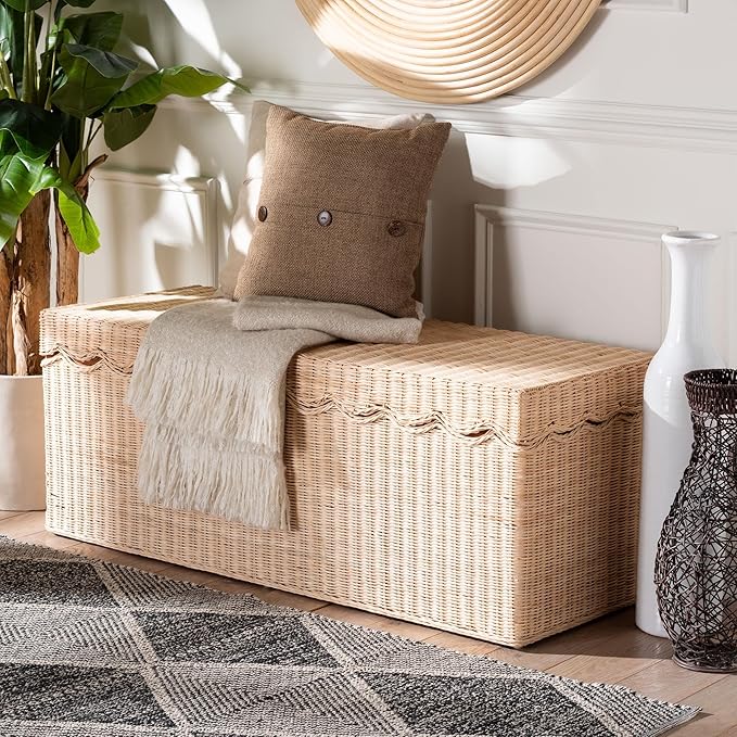Bali & pari Damita Scallop Natural Rattan Chest