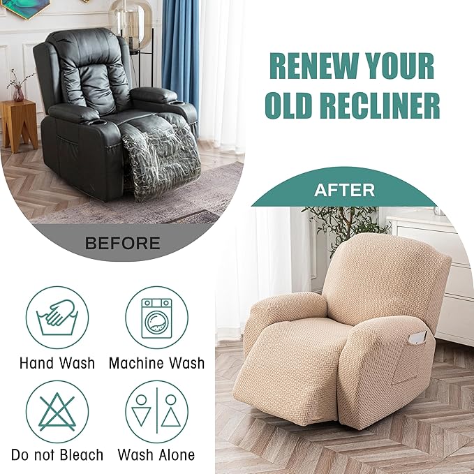 Genina Recliner Chair Cover, Stretch Reclining Chair Covers, Recliner Sofa