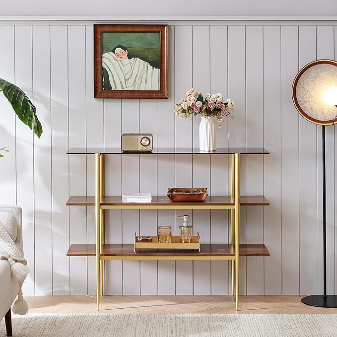 LumFurn Glass Console Table for Living Room, Foyer & Entryway, L41 x W14 x H31