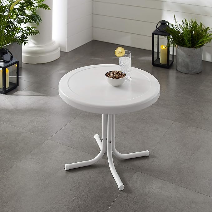 Crosley Furniture Griffith Weather Resistant Retro Metal Outdoor Side Table