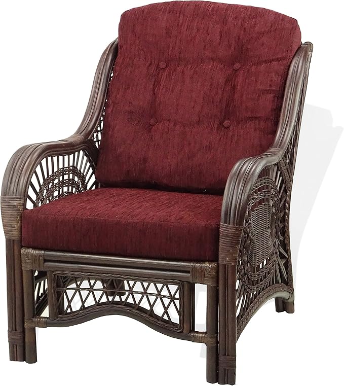 Malibu Lounge Living Accent Armchair Natural Rattan Wicker Handmade Design