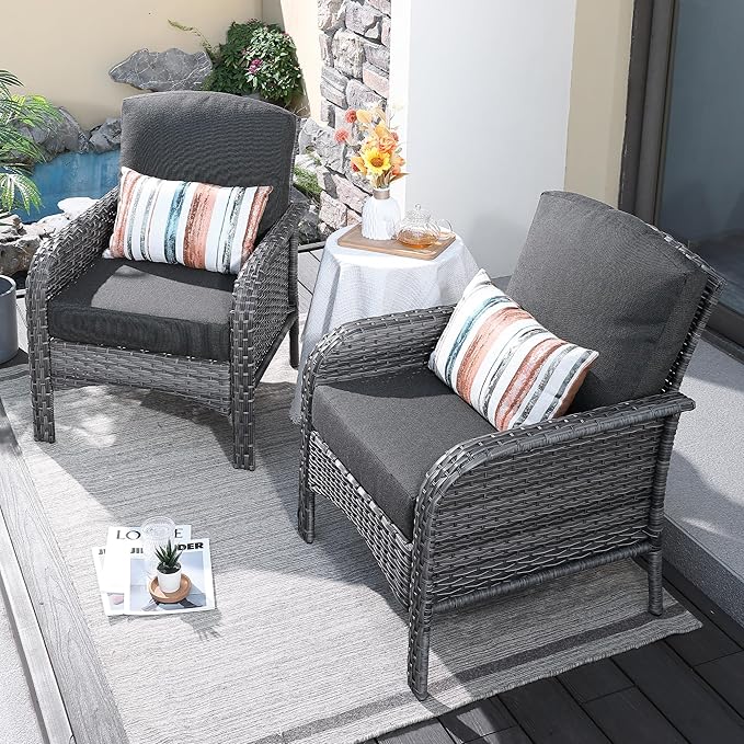ovios 2-Piece Patio Furniture Set, Outdoor Wicker Sofa