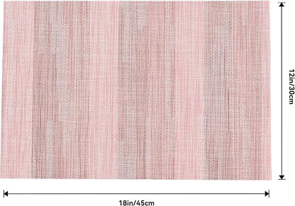 Leetaltree Misty Rose Placemats Set of 4 - Heat Resistant Non-Slip Place mats for Dining Table, Washable Durable PVC Vinyl Woven Table Mats（Misty Rose, 4）