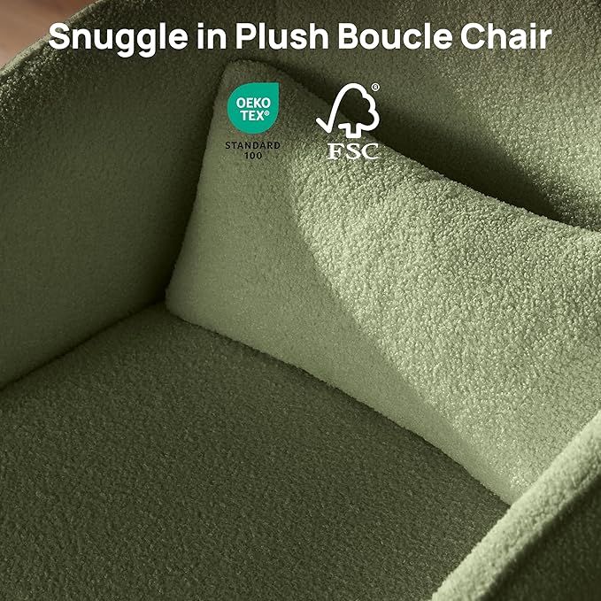 Oversized Boucle Swivel Accent Chair