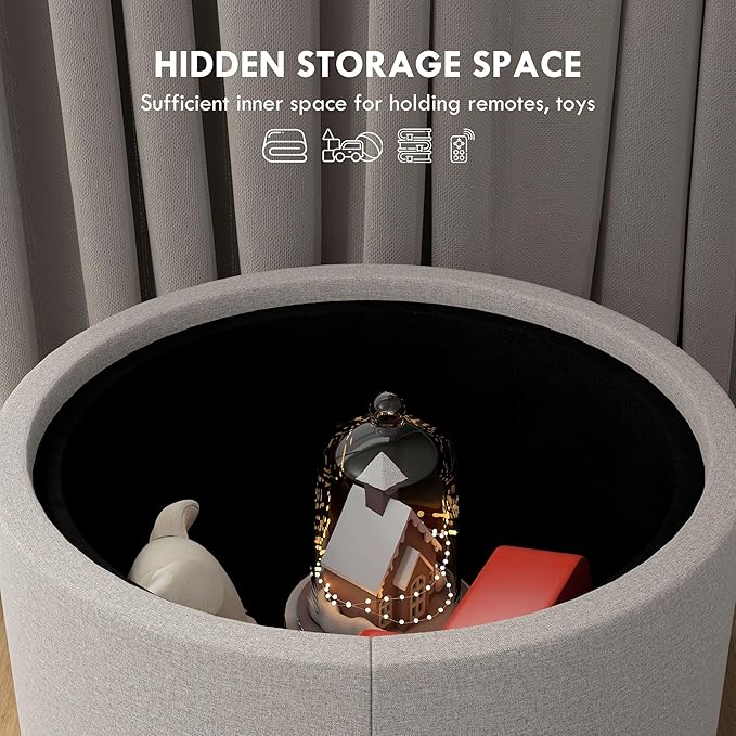 HOMCOM Round Storage Ottoman