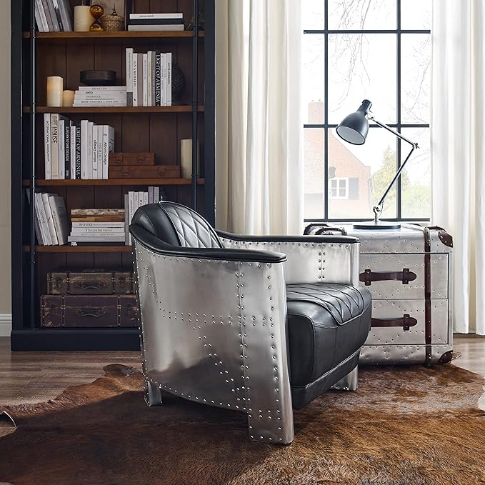 Art Leon Genuine Leather Accent Chairs