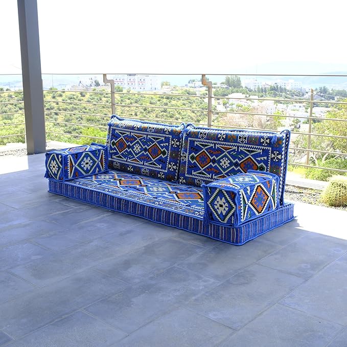mysticalanatolia Arabic Majlis Sofa – 75x27x4 inch Floor Seating Convertible