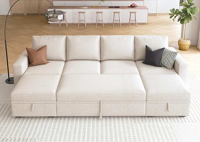 HONBAY Modular Sectional Sleeper Sofa Bed, Sectional Couch
