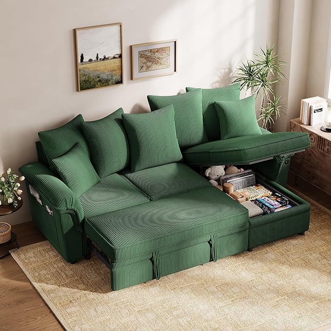 LINSY HOME 90.5'' Sectional Sleeper Sofa