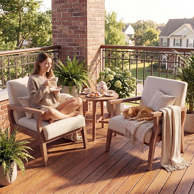 Beige Accent Chairs Set of 2