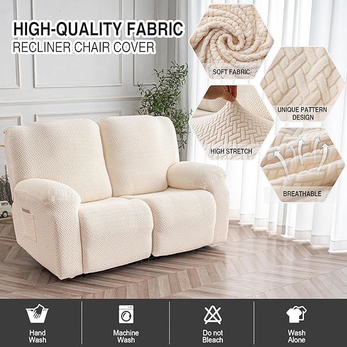 Genina Recliner Loveseat Cover Stretch Couch Covers Sofa slipcover