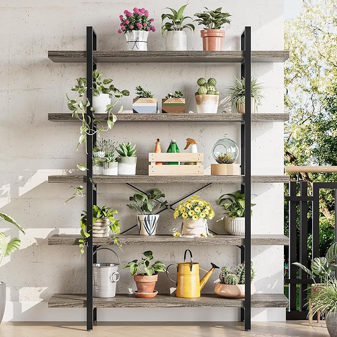 OtterOasis Heavy Duty 5-Tier Industrial Bookcase, 120lbs Shelf Capacity