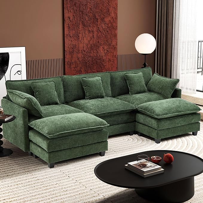 Ihanherry 111.4" U Shaped Modern Sofa Modular Sectional Cloud Couch