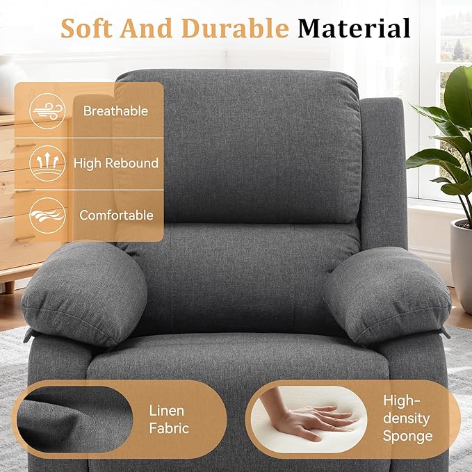 Korser Recliner Chair, 360 Swivel Rocker Chair