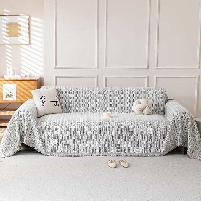 Boho Chenille Couch Cover for Dogs, Non Slip Sofa Cover, Couch Slipcover Covers