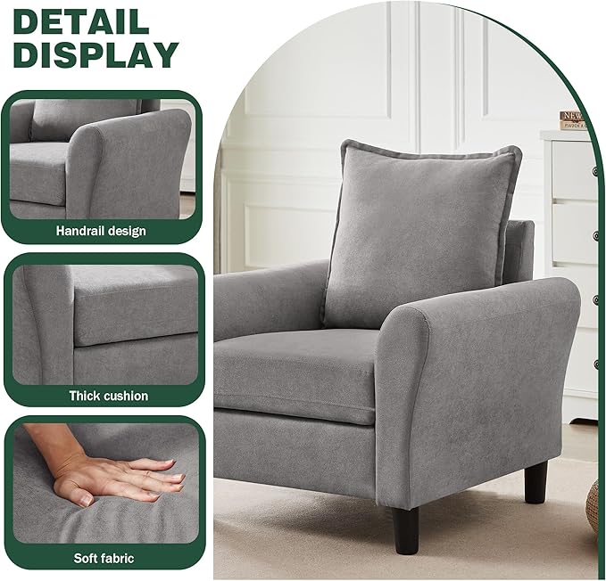 79" Convertible Sectional Sofa Set, Modern Linen Small L Shaped Couch
