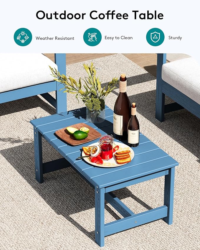 SERWALL 8 Pieces HDPE Outdoor Conversation Sofa Set