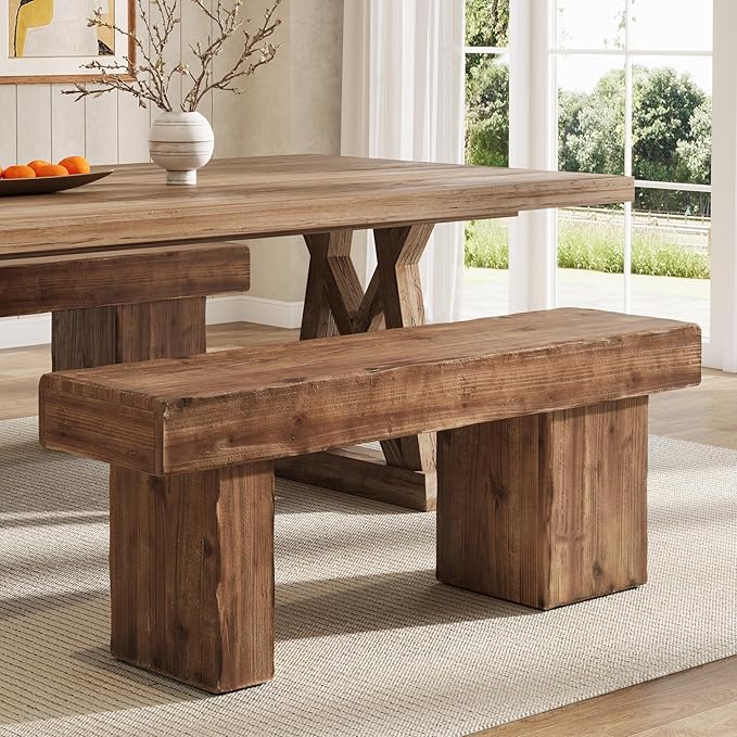 Thickened Solid Wood Bench, Heavy Duty Dining Bench