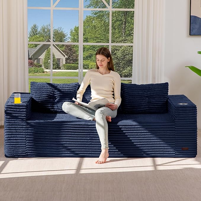 MAXYOYO 79" Oversized Boneless Loveseat Sofa Couch