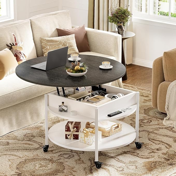 FABATO Round Lift Top Coffee Table